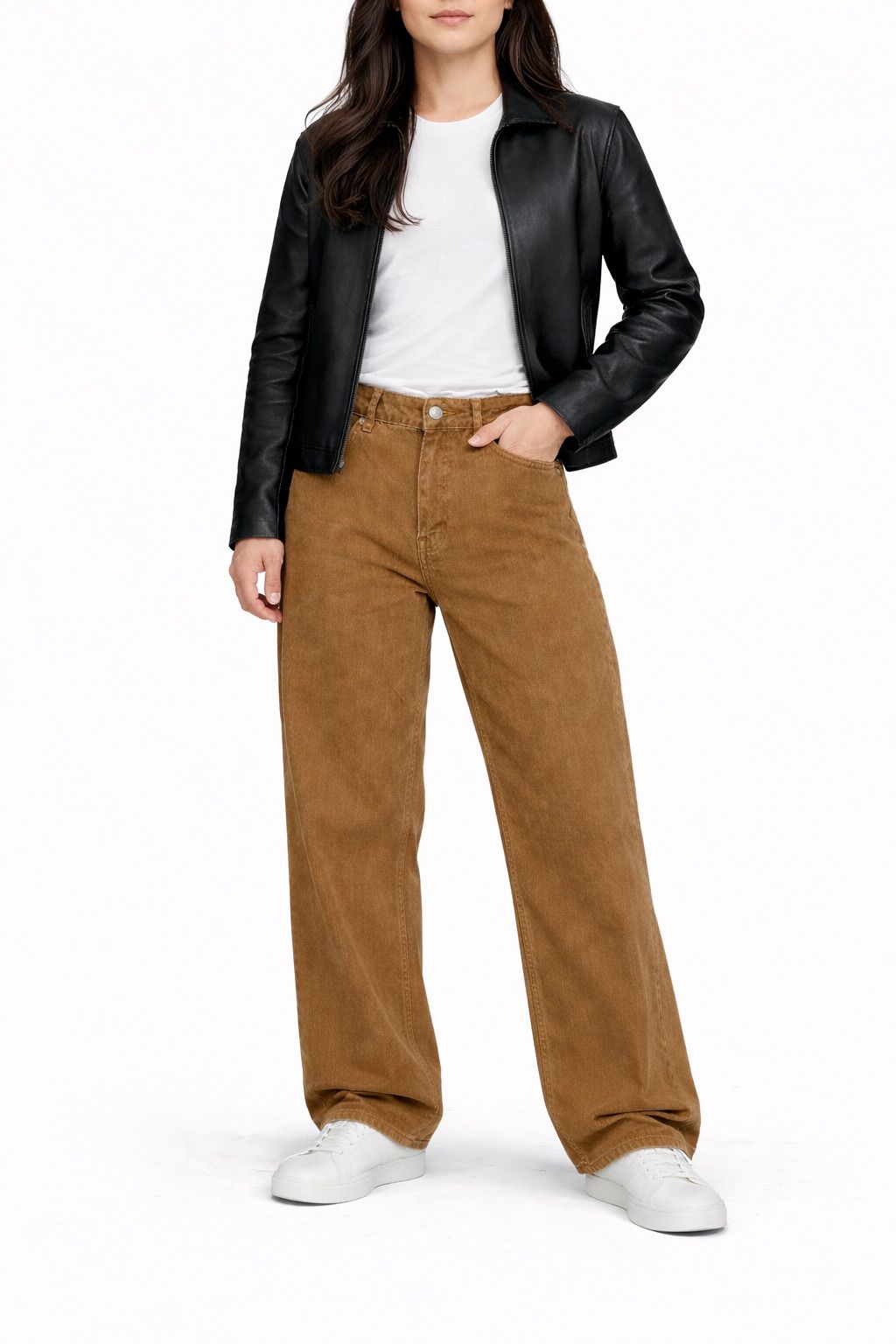 The Signature Wide-Leg Denim - Brown