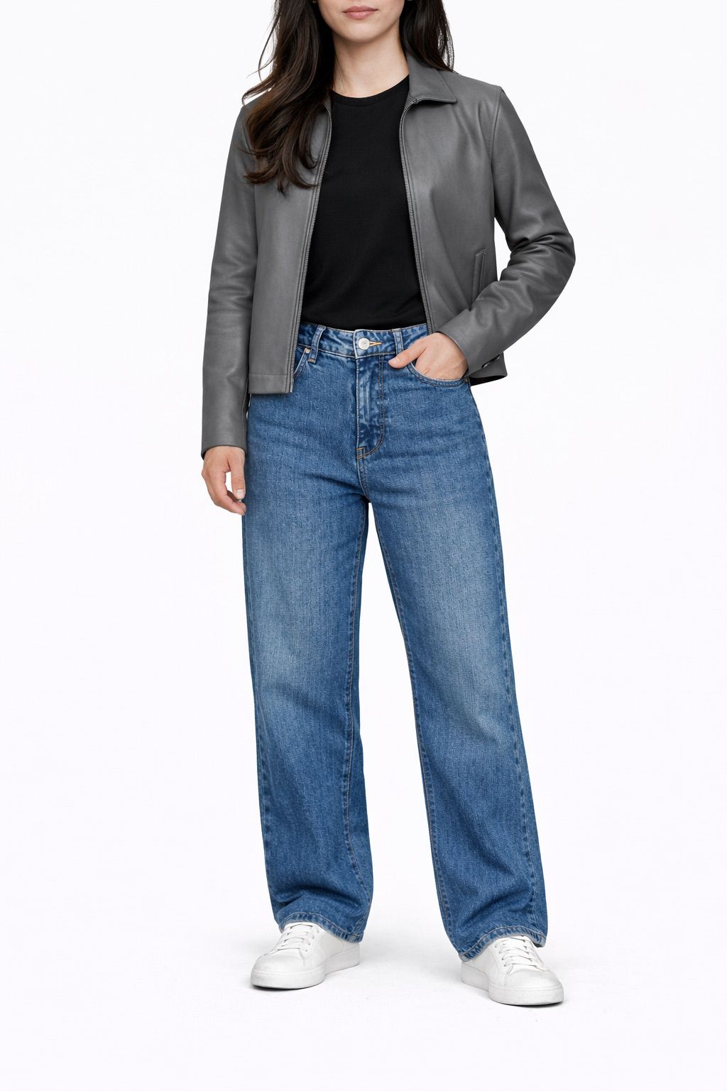 The Signature Wide-Leg Denim - Mid Blue