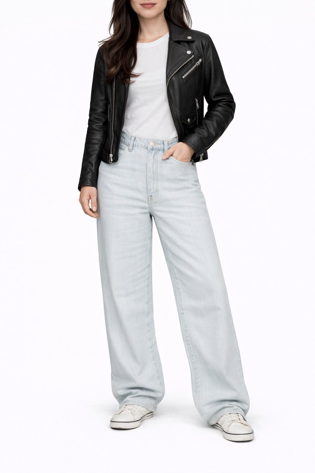 The Signature Wide-Leg Denim - Light Blue