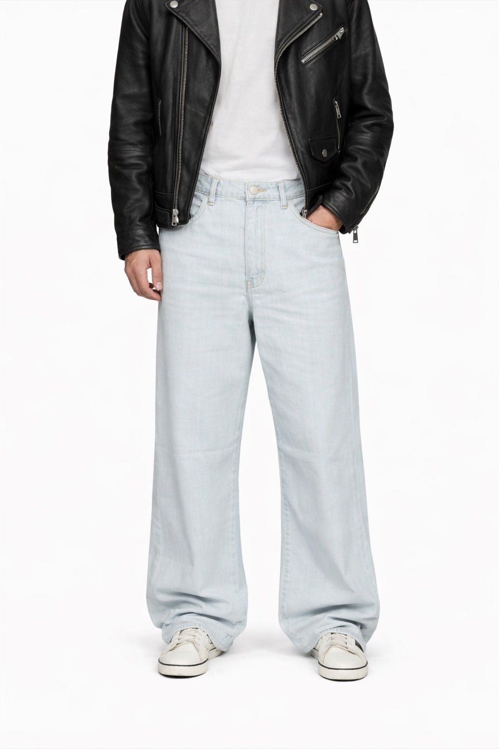 The Signature Wide-Leg Denim - Light Blue