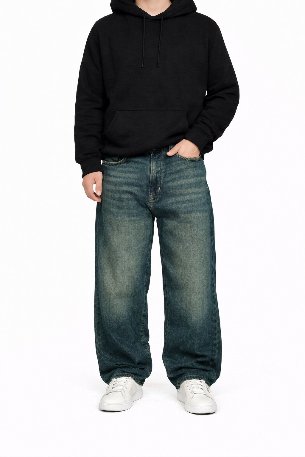 The Signature Wide-Leg Denim - Dark Blue